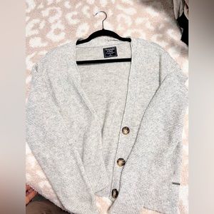 Abercrombie and Fitch, gray cardigan with buttons